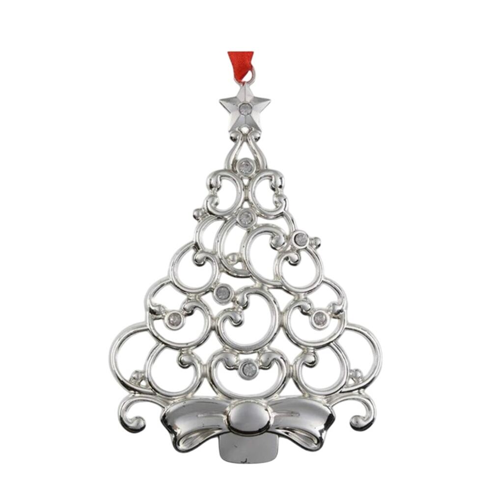 Lenox Sparkle and Scroll Tree Ornament Silver Plated